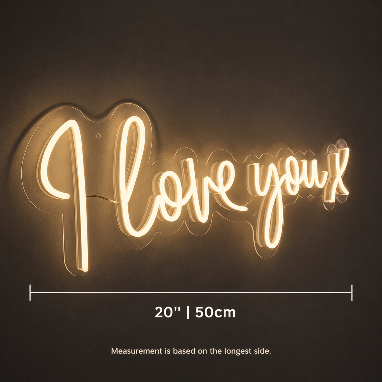 I Love You X LED Neon Sign - 04 Size Image