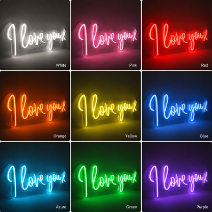 I Love You X LED Neon Sign - 05 Color Grid