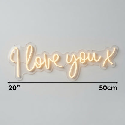 I Love You X LED Neon Sign Wall Neon Sign - 04 Size Image