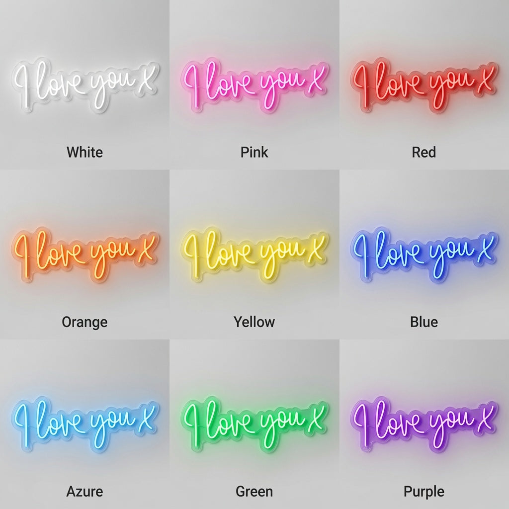 I Love You X LED Neon Sign Wall Neon Sign - 05 Color Grid
