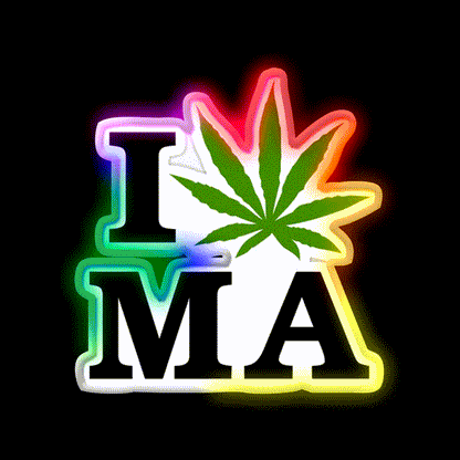 I Massachusetts Hemp Inspired Green Leaf Led Neon Sign Rgb Color - LED neon sign close-up detail