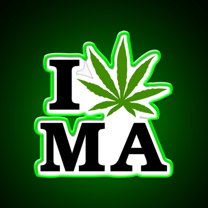 I Massachusetts Hemp Inspired Green Leaf Led Neon Sign Rgb Color - Shineneon