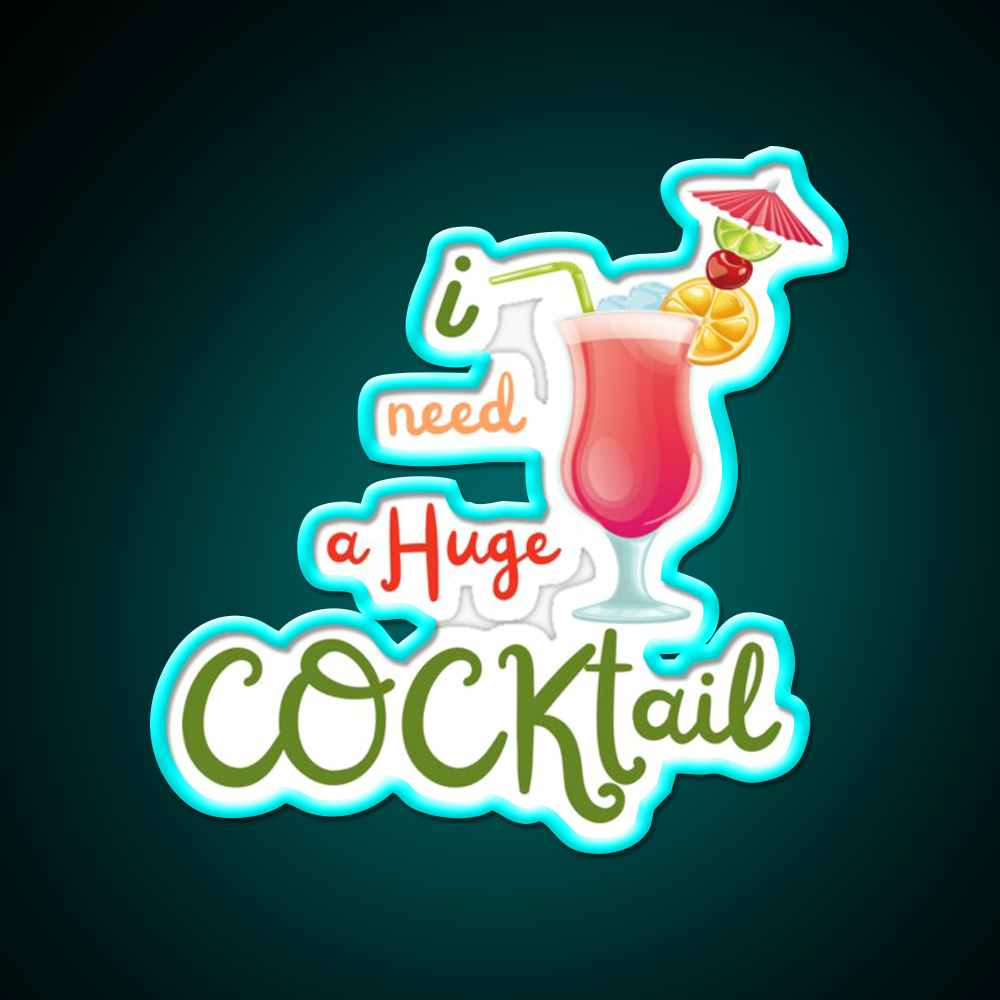 I Need A Huge Cocktail Bar Decor Led Neon Sign Rgb Color - Size and dimension reference