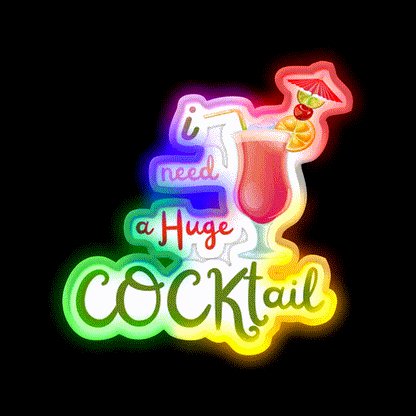 I Need A Huge Cocktail Bar Decor Led Neon Sign Rgb Color - LED neon sign close-up detail