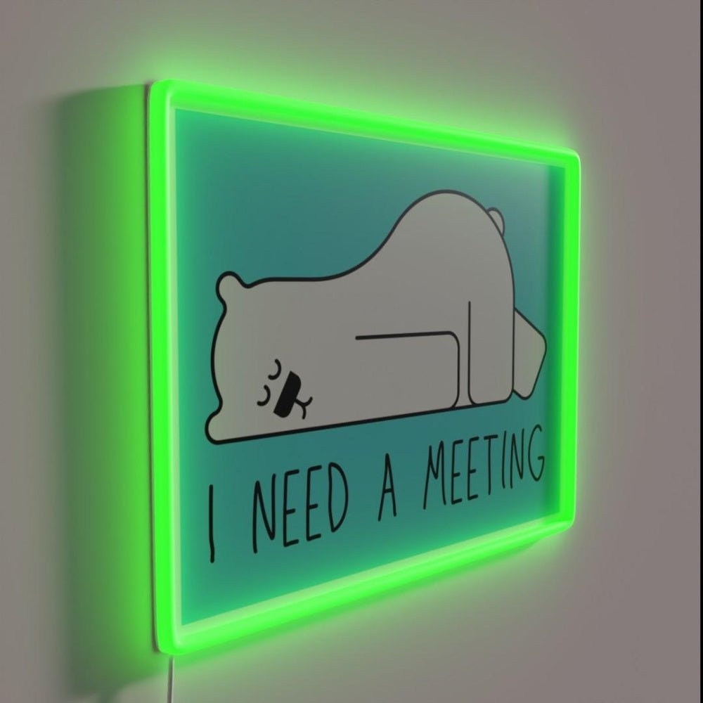 I Need A Meeting Funny Aa Humour Rgb Led Neon Sign - Shineneon