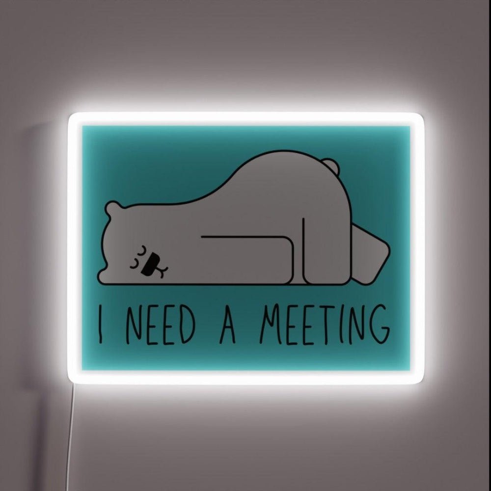 I Need A Meeting Funny Aa Humour Rgb Led Neon Sign - Shineneon