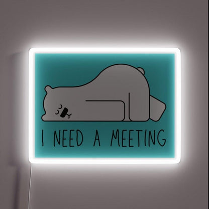 I Need A Meeting Funny Aa Humour Rgb Led Neon Sign - Shineneon