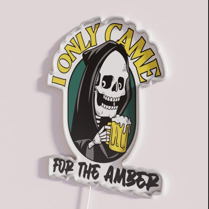 I Only Came For The Amber Grim Reaper Black Rgb Led Neon Sign - Shineneon