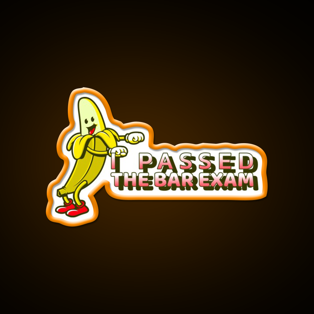 I Passed The Bar Exam Dancing Banana Funny Gift Bar Led Neon Sign Rgb Color