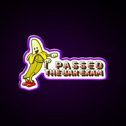 I Passed The Bar Exam Dancing Banana Funny Gift Bar Led Neon Sign Rgb Color