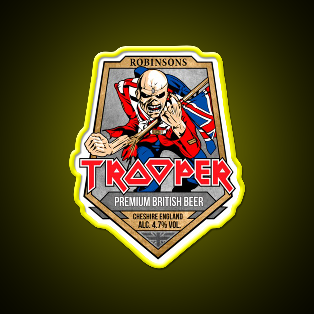 I R O N M A I D E N Trooper Beer Triblend Beer Bar Decor Led Neon Sign Rgb Color - LED neon sign view 7