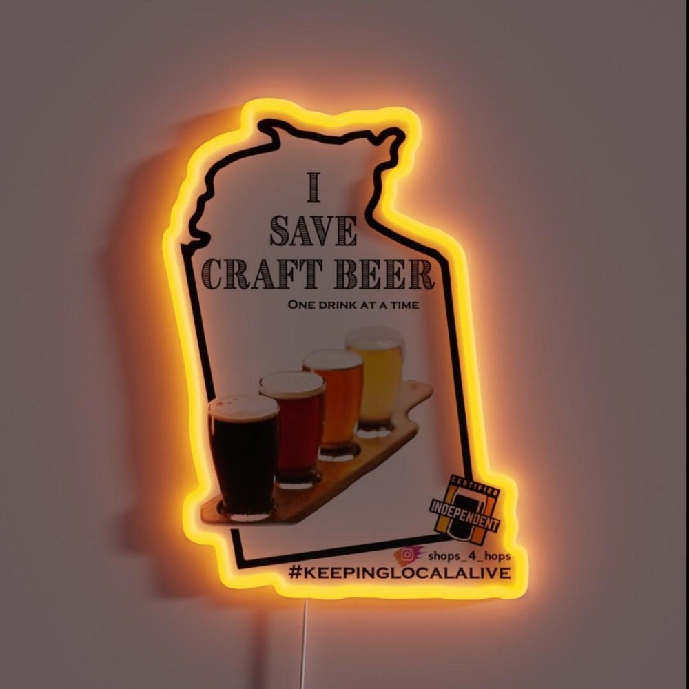 I Save Craft Beer Nt Rgb Led Neon Sign - Shineneon
