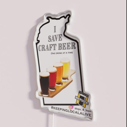 I Save Craft Beer Nt Rgb Led Neon Sign - Shineneon