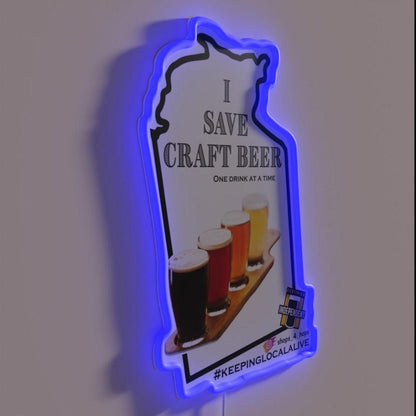 I Save Craft Beer Nt Rgb Led Neon Sign - Shineneon