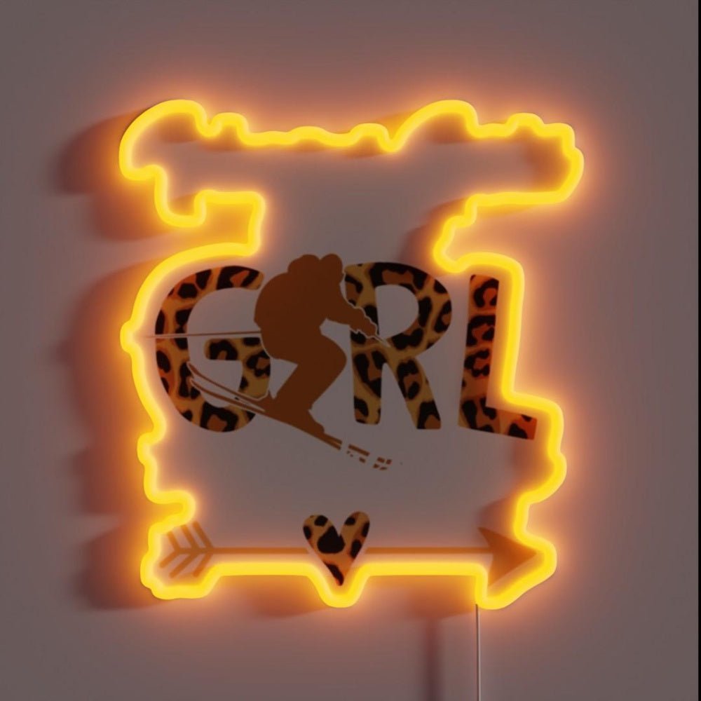 I Ski Like A Girl Try To Keep Up Skier Funny Gift Rgb Led Neon Sign - Shineneon