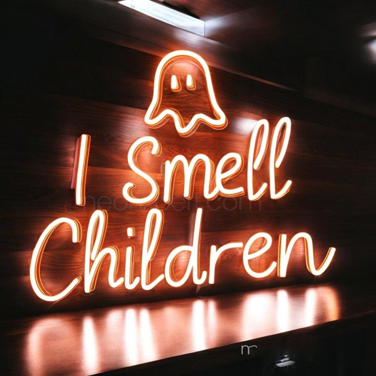 I Smell Children Orange-Red Ghost Led Neon Sign For Halloween Party Decor | Shineneon