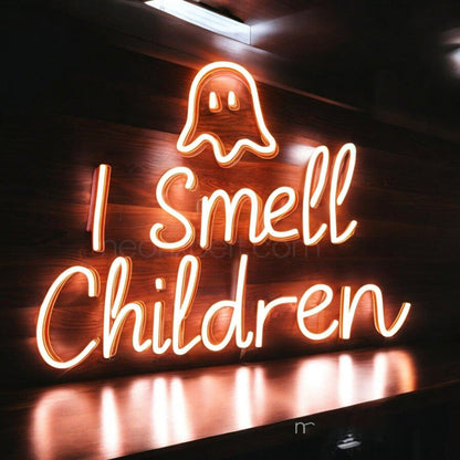 I Smell Children Orange-Red Ghost Led Neon Sign For Halloween Party Decor | Shineneon