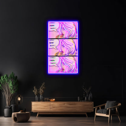 I Spent How Much Comic Pop Art Print Artwork Led Custom Signs - Shineneon