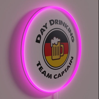 I Support Day Drinking Day Drinking Team Captain Rgb Led Neon Sign - Shineneon