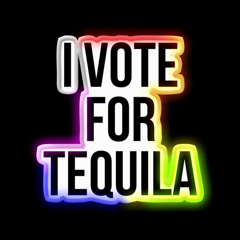 I Vote For Tequila Party Drink Tequila Led Neon Sign Rgb Color - LED neon sign close-up detail