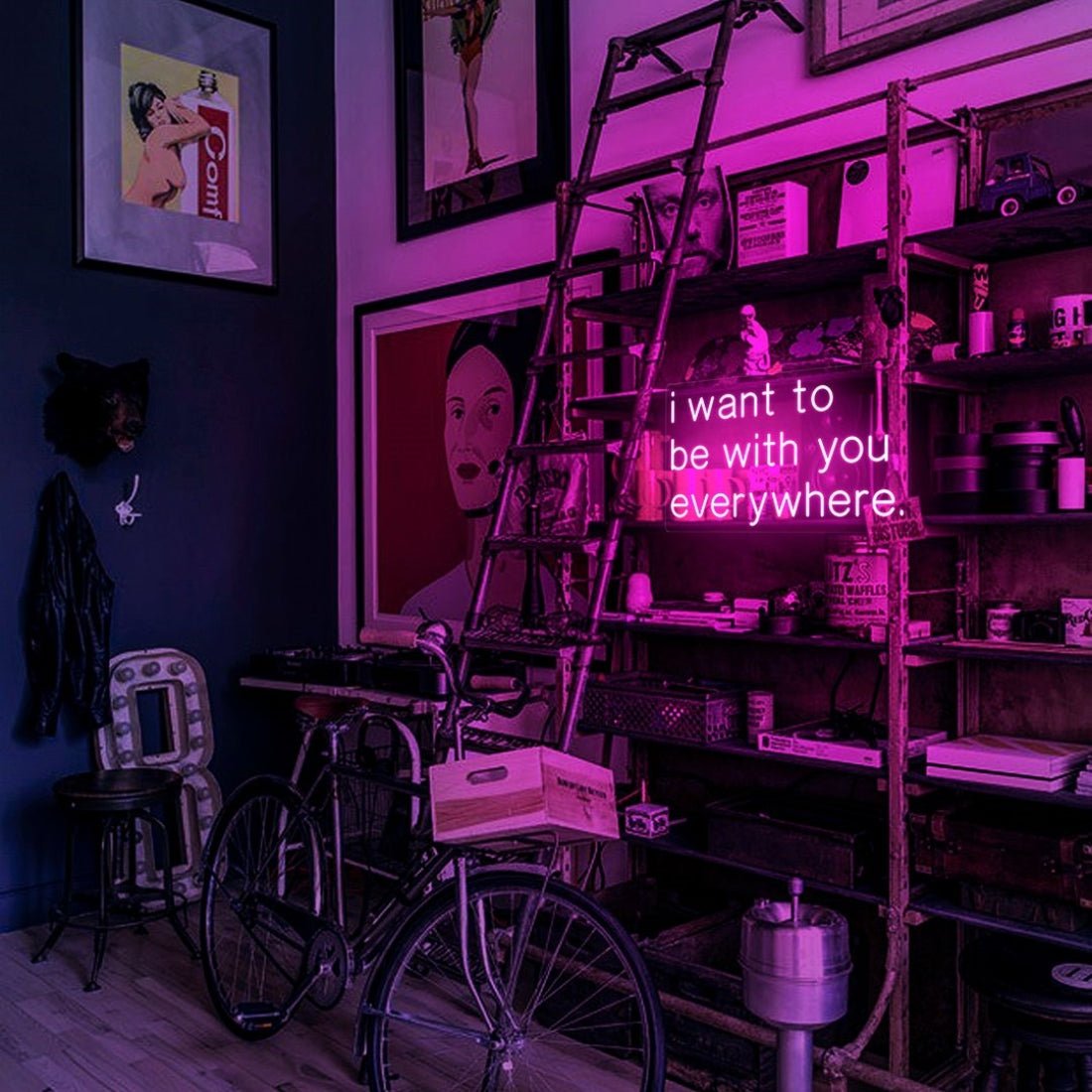 I Want To Be With You Everywhere Led Sign Business Neon Sign - Shineneon