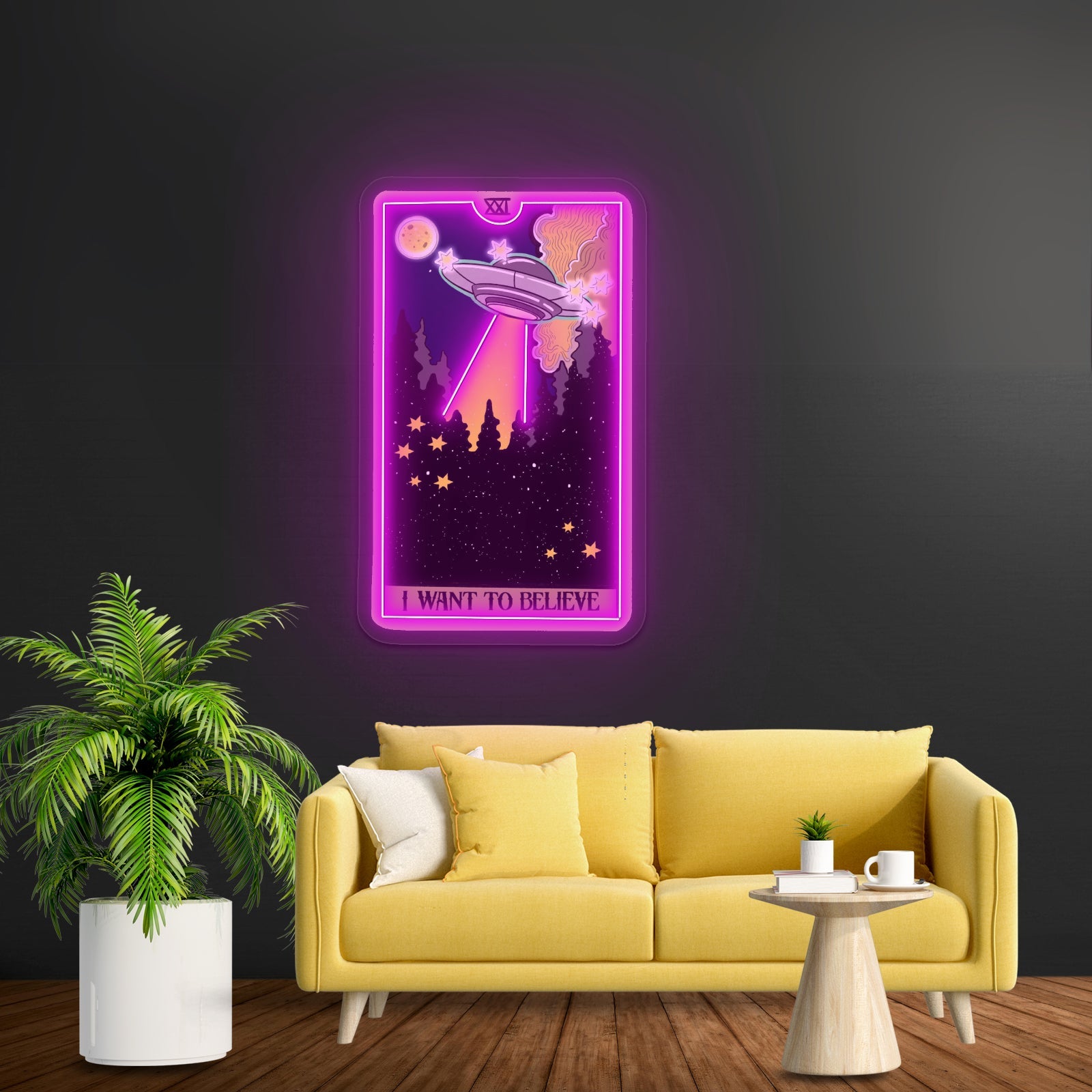 I Want To Believe Ufo Tarot Card Artwork Wedding Signs - Shineneon