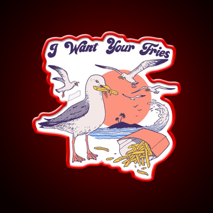 I Want Your Fries Snack Food Led Neon Sign Rgb Color - Shineneon