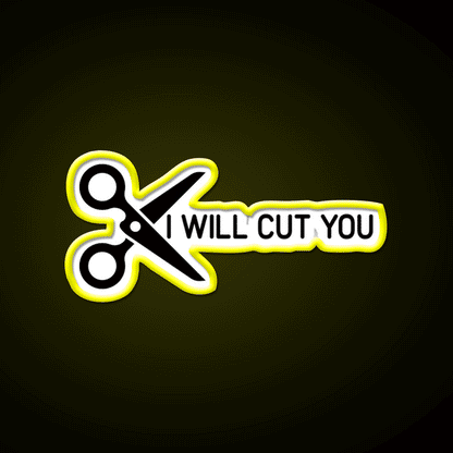 I Will Cut You Barber Shop Haircut Led Neon Sign - Custom LED neon sign front view