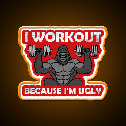 I Workout Because Im Ugly Gym Fitness Led Neon Sign Rgb Color - LED neon sign view 6