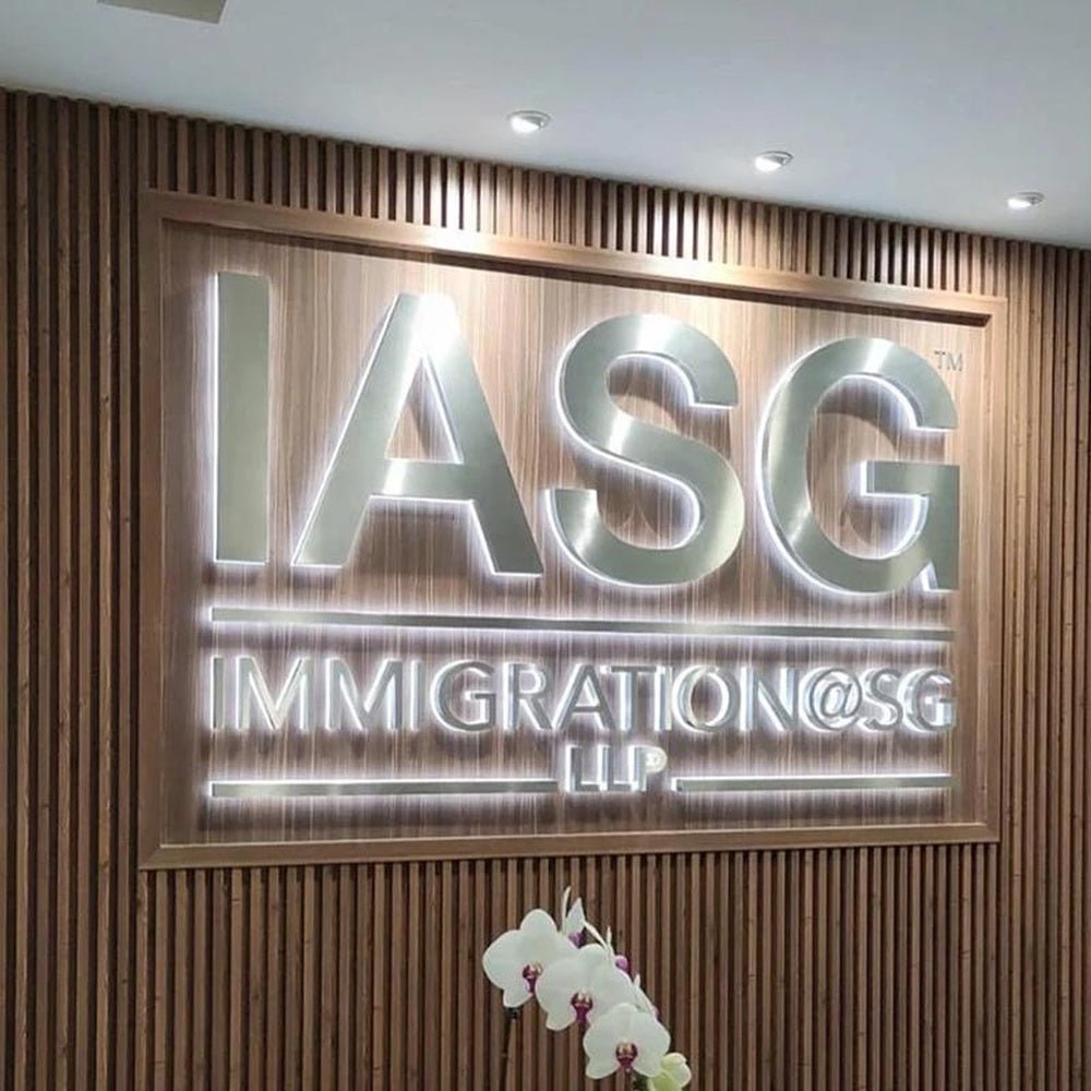 Iasg Immigration Sgllp 3D Backlit Letters Stainless Steel Business Metal Led Sign - Shineneon