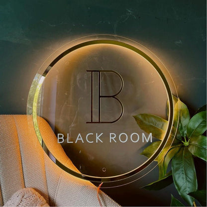 Ib Black Room Acrylic Business Logo Sign - Shineneon