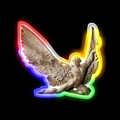 Icarus Pose Gym Fitness Led Neon Sign Rgb Color - LED neon sign close-up detail