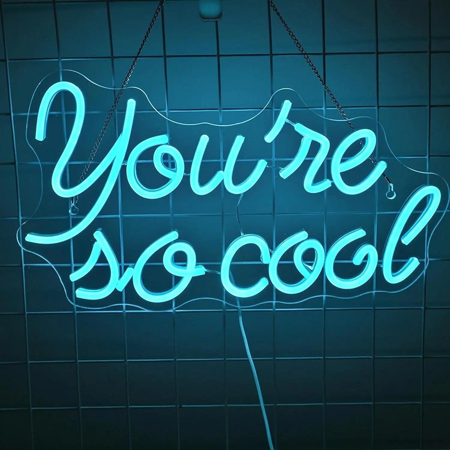 Ice Blue Youre So Cool Led Neon Sign For Indoor Room Decor - Shineneon