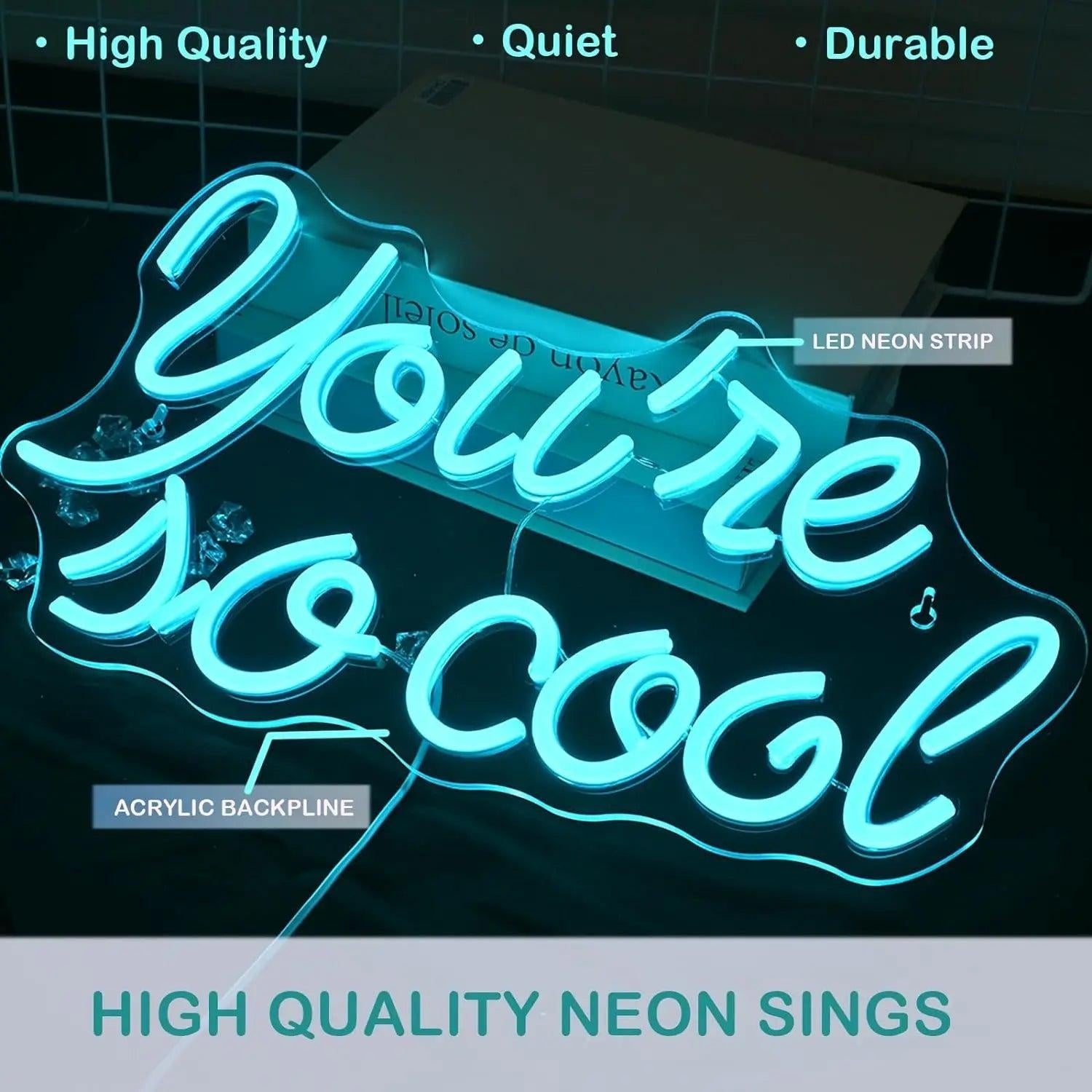 Ice Blue Youre So Cool Led Neon Sign For Indoor Room Decor - Shineneon