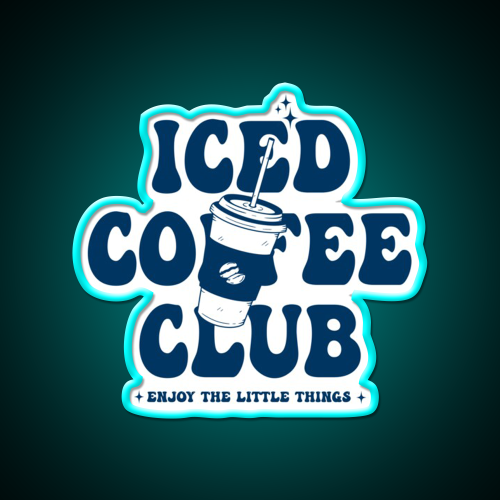 Ice Coffee Club Cafe Led Neon Sign Espresso Bar Art Rgb Color