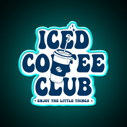 Ice Coffee Club Cafe Led Neon Sign Espresso Bar Art Rgb Color