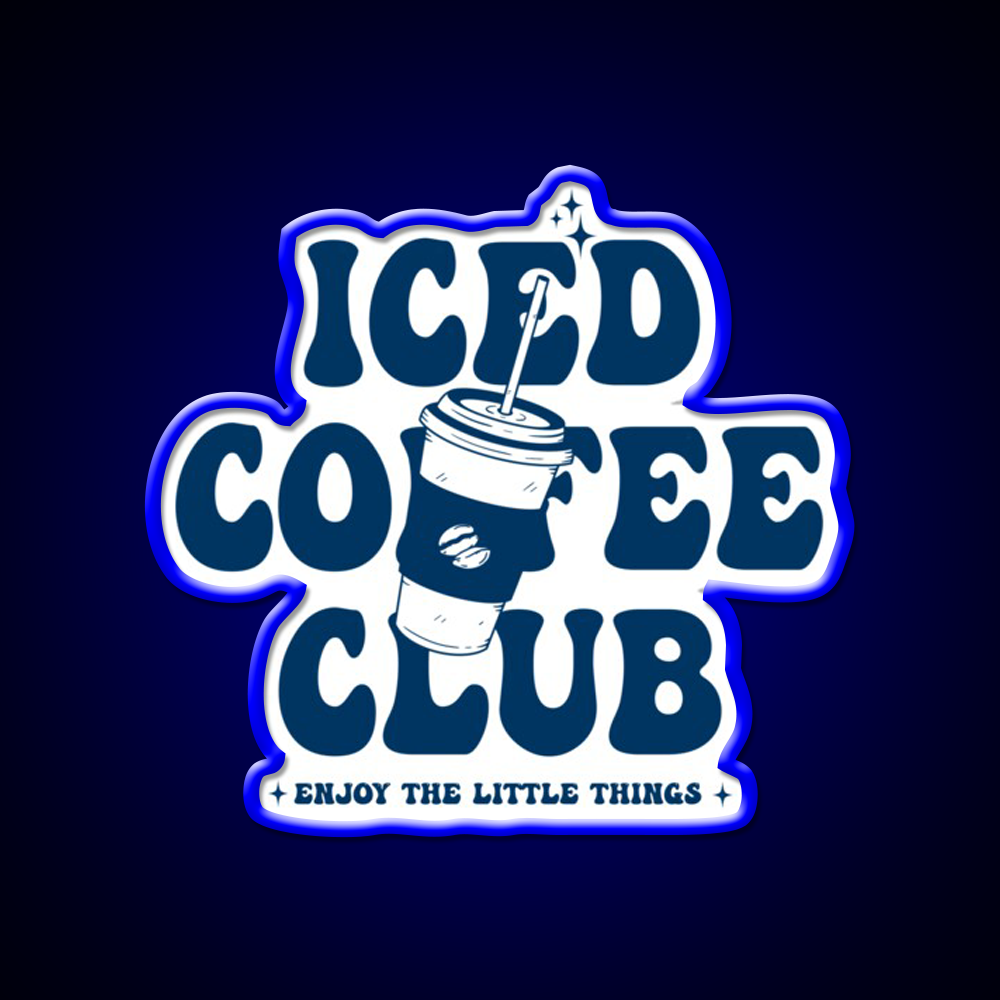 Ice Coffee Club Cafe Led Neon Sign Espresso Bar Art Rgb Color