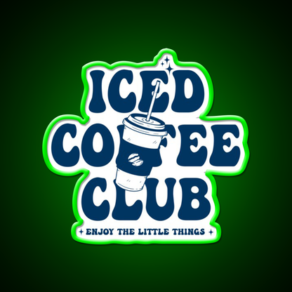 Ice Coffee Club Cafe Led Neon Sign Espresso Bar Art Rgb Color