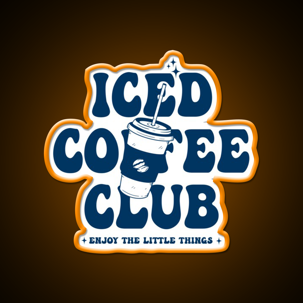 Ice Coffee Club Cafe Led Neon Sign Espresso Bar Art Rgb Color