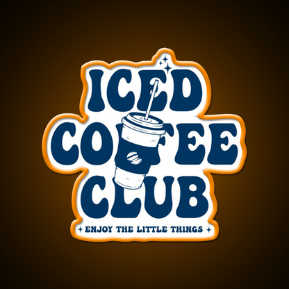 Ice Coffee Club Cafe Led Neon Sign Espresso Bar Art Rgb Color