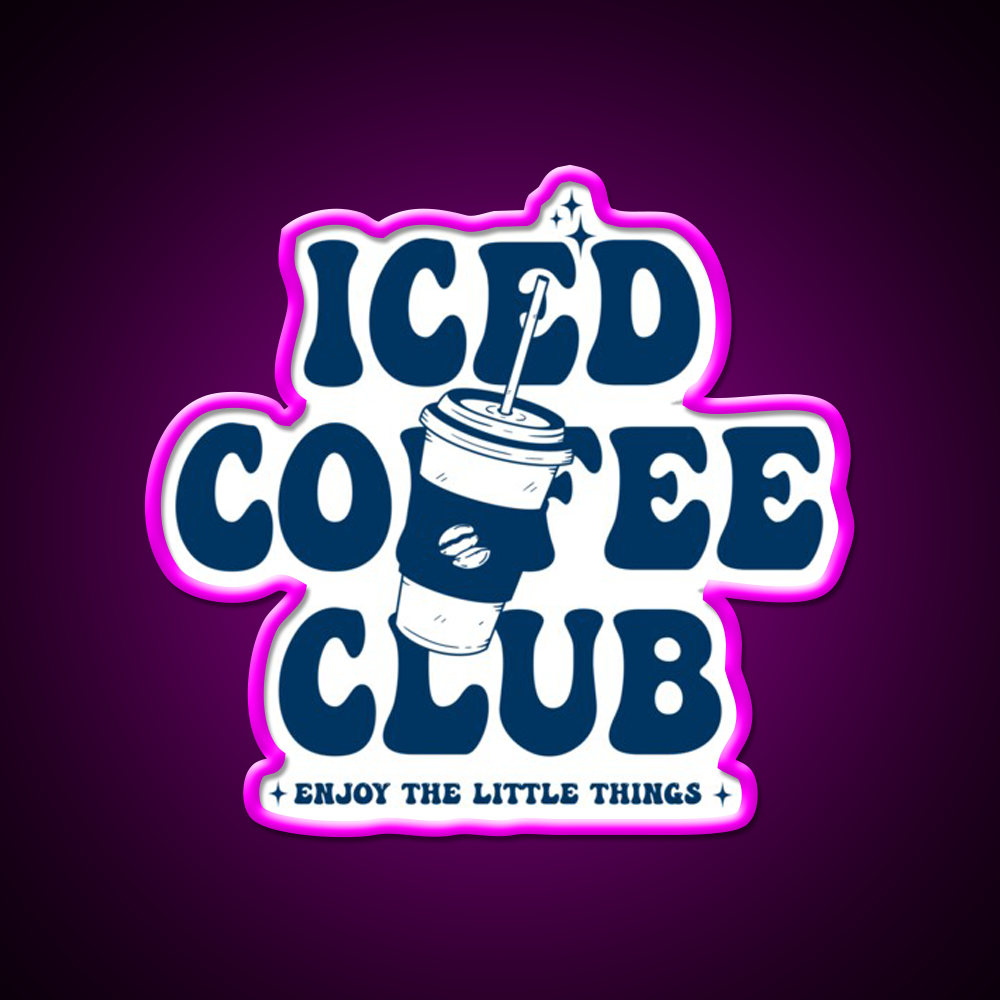 Ice Coffee Club Cafe Led Neon Sign Espresso Bar Art Rgb Color