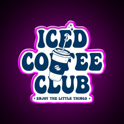 Ice Coffee Club Cafe Led Neon Sign Espresso Bar Art Rgb Color
