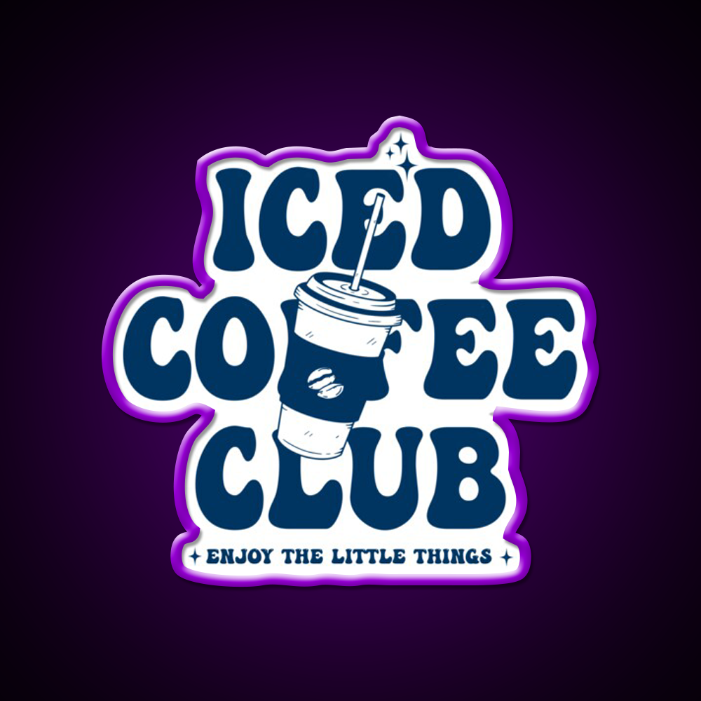 Ice Coffee Club Cafe Led Neon Sign Espresso Bar Art Rgb Color