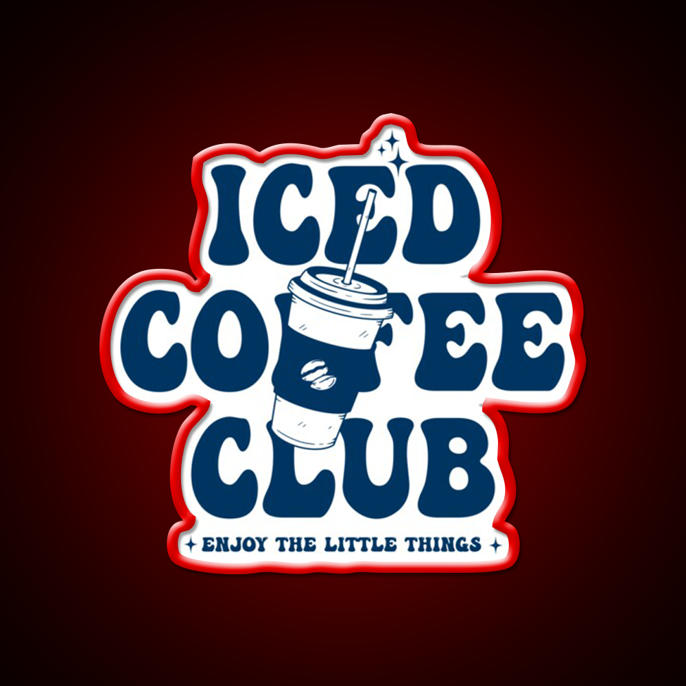 Ice Coffee Club Cafe Led Neon Sign Espresso Bar Art Rgb Color