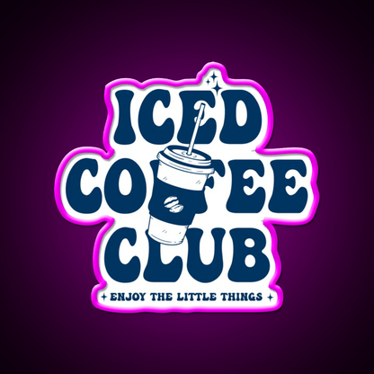 Ice Coffee Club Cafe Led Neon Sign Espresso Bar Art Rgb Color - Shineneon