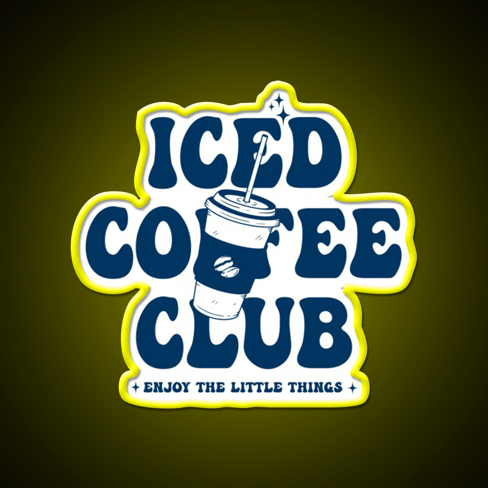Ice Coffee Club Cafe Led Neon Sign Espresso Bar Art Rgb Color