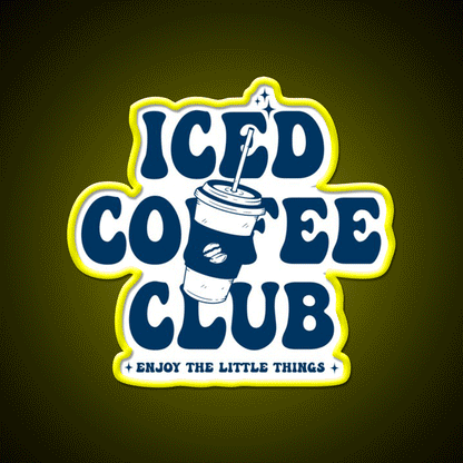 Ice Coffee Club Cafe Led Neon Sign Espresso Bar Art Rgb Color