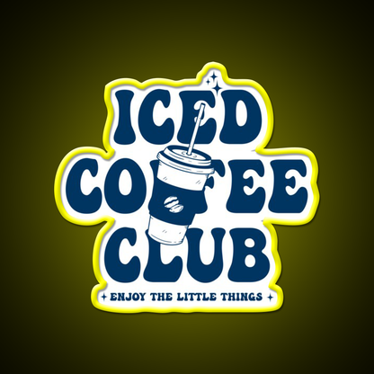 Ice Coffee Club Cafe Led Neon Sign Espresso Bar Art Rgb Color