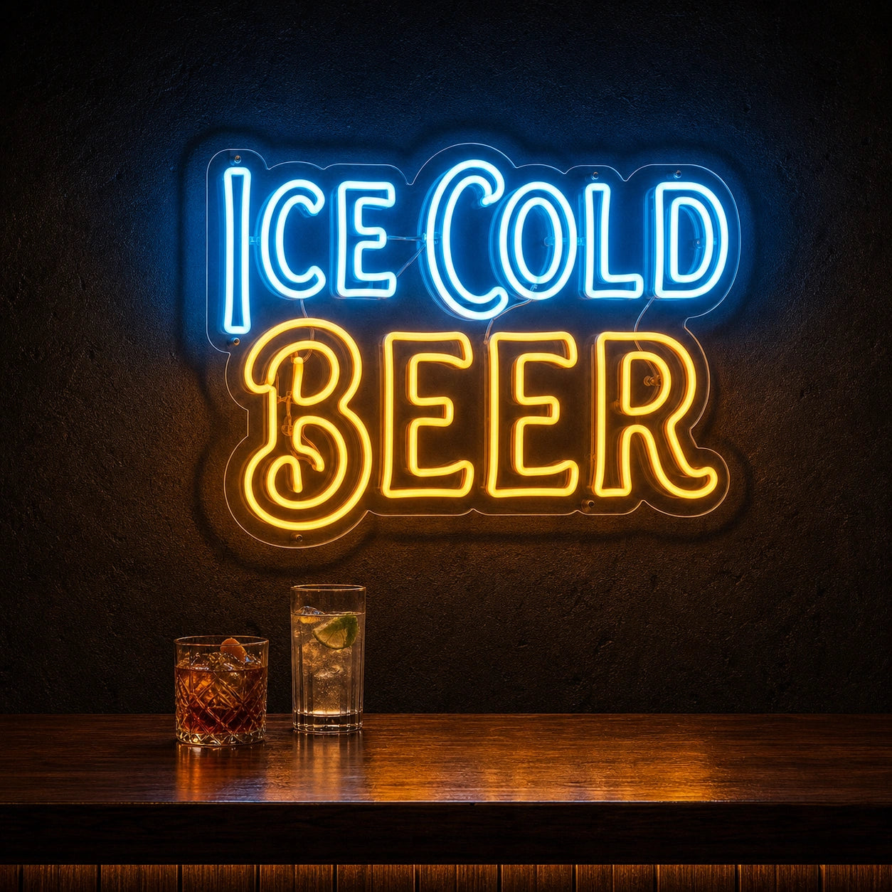 Ice Cold Beer LED Neon Sign Home Garage Wall Decoration high-converting product image