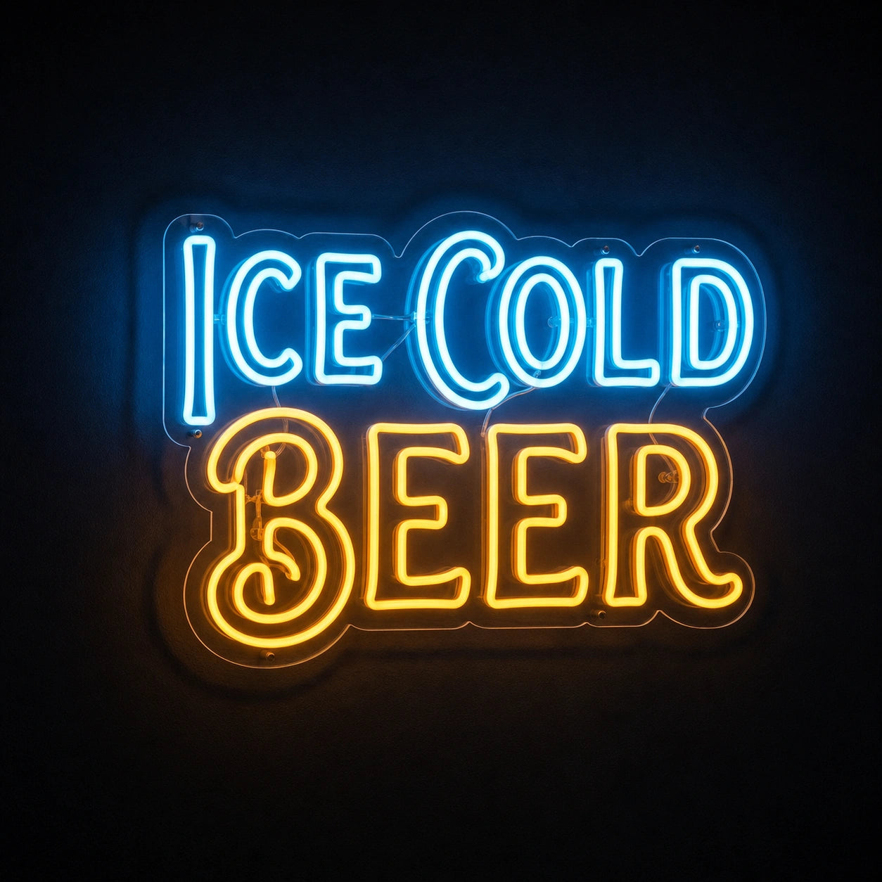 Ice Cold Beer LED Neon Sign Home Garage Wall Decoration main product image